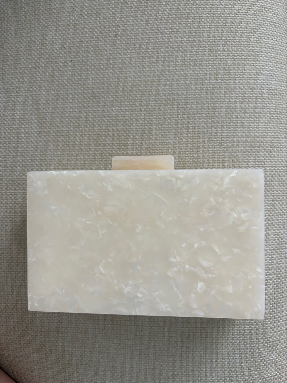 Mango Ivory Pearlized Acrylic Box Clutch